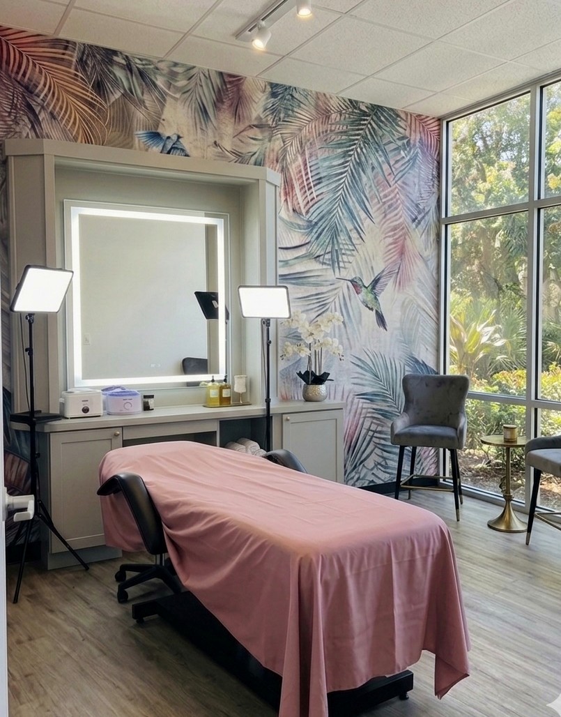 Boutique waxing treatment room at Captivant Esthetics near Sunrise and Plantation FL